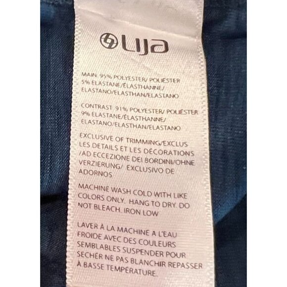 Lija Womens Cross Training Tank Blue Heather Watercolor Racerback Size Small - Picture 4 of 6